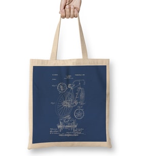 Bicycle Patent Blueprint J J Hentz Bez Çanta Uzun Saplı