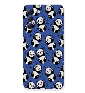 Samsung Galaxy S21 FE Uyumlu Lansman Kılıf Panda Tasarımlı İçi Kadife Kapak-Lacivert (Şeffaf)