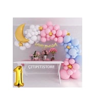 Çıtıpıtıstore Pembe Mavi Beyaz Renk Balon Seti