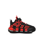Kırmızı Misina Bağcıklı Bilek Boy Erkek Çocuk Sneaker 1974 F (Siyah-Kırmızı)