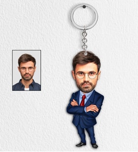 Kişiye Özel Baba Tasarımlı Karikatür Anahtarlık 12