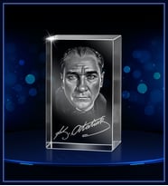3d Kristal Atatürk 17 (Gerçek 3 Boyutlu Görüntü)