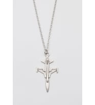 Modern F-5 Tiger Uçak Kolye - Düz Ezme İthal Zincirli Unisex Gümüş Kaplama - 60 cm