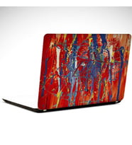 Kırmızı İçinde Mavi Soyut Laptop Sticker 15.6 inch (38X27CM)