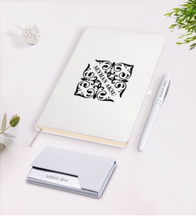 BK Gift Kişiye Özel İsimli Beyaz Defter Kalem Kartvizitlik Hediye Seti-10