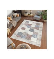 Rovigo Home Dijital Baskı Yıkanabilir Kaymaz Taban Salon Halısı RVG0452 (Krem)