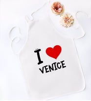 BK Gift I Love Venice Tasarımlı Beyaz Mutfak Önlüğü - Model 1