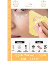 #MakyajSüngeri Profesyonel Yumuşak Puf Göz Altı Kapatıcı Fondöten Pudra Uygulama Üçgen Makyaj Sünger