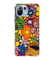 PrintiFy Xiaomi Mi 11 Lite ile Uyumlu 1mm Slim Fit Retro Renkler 2 Baskılı Şeffaf  Kılıf