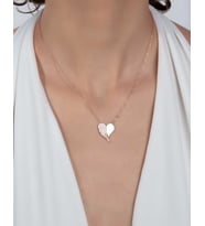 Pırlanta Modeli Gümüş Kalp Kolye