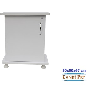 Kanki Pet 50 CM Akvaryum Sehpa Beyaz 50 x 50 x 67 CM