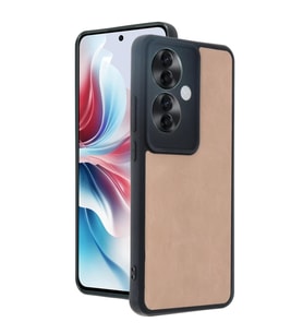 Oppo Reno 11F Kılıf Aras Deri Kapak - Pudra