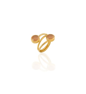 Kadir Jewellery 22 Ayar Altın Kaplama Zirkon Taşlı Ayarlanabilir Renkli Taşlı Yüzük