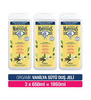 Le Petit Marseillais Vanilya Sütü Duş Jeli 3'lü Paket 650 ml Biyolojik Olarak Ayrışabilen İçeriklerle
