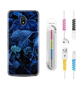 Xiaomi Redmi 8A 8 Pro 9C 9T 10C 11T Pro Kılıf Kablo Koruma Spiral Silikon Blue Foid 1628