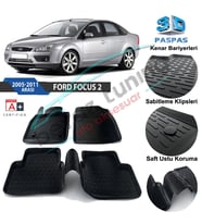 Ford Focus 2 Havuzlu 3D Paspas Niken Siyah 2005-2011