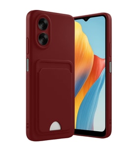 Oppo A38 Kılıf Kelvin Kartvizitli Silikon - Bordo