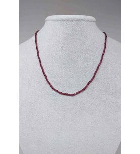 Lal (GRANAT) (GARNET) Taşı Küp Şekilli 2.5mm Kolye (SABİT KLİPSLİ)