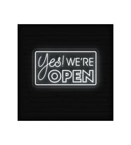 Yes! WE'RE OPEN Yazılı Neon Tabela