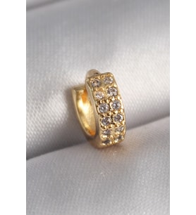 316L Çelik Gold Renk Zirkon Taşlı Tragus Piercing