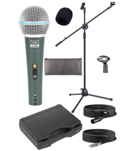 Lastvoice Lv-680ST Ayaklı Kablolu Dinamik Mikrofon (Stand Cüzdan Çift Kablo Sünger Tutacak)