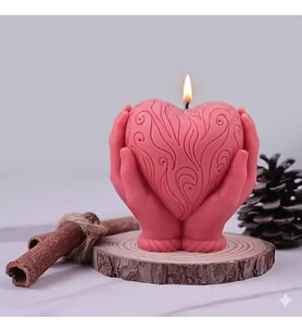 Dekoratif Avuç İçi Kalp Silikon Kalıp 9x8x6 Cm