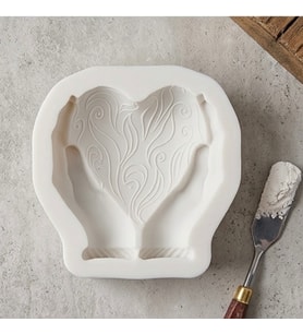 Dekoratif Avuç İçi Kalp Silikon Kalıp 9x8x6 Cm