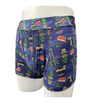 Zenura Erkek Desenli Boxer - Tropikal Kuru Kafa Tasarım – 2304b (Siyah)