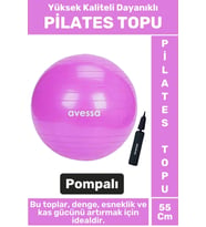 Premium Dayanıklı Fitness Egzersiz Aerobik Pilates Şişirme Pompası Hediyeli 55 Cm PİLATES TOPU
