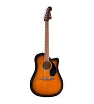Fender 0974010503 California Debut Redondo Ce Elektro Akustik Gitar (2-color Sunburst) Dreadnought Kesik Kasa, Ceviz Klavye Ve Entegre Preamp Sistemi