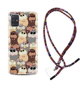 Samsung a71 A72 A73 A7 A9 2018 C7 C9 Kılıf Boyun Asklı Rasta Silikon Sevimli Hayvanlar 1730