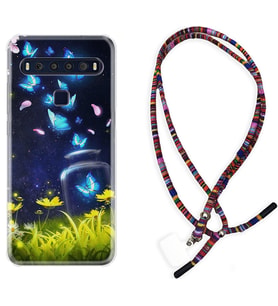 TCL 10L 10 Plus 10SE 20E 20SE 30 L7 Kılıf Boyun Asklı Rasta Silikon Neon Butterflys 1309