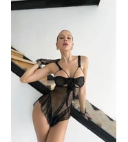 Amora Secret Göğüs Dekolteli Fantezi Siyah Tül Transparan Babydoll