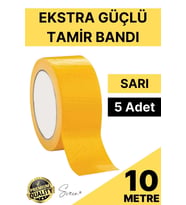 5 Adet 10 mt Sarı Tamir Takviye Kapatıcı Güçlü Onarım Bandı Su Geçirmez Sızdırmaz Dayanım Çatlak