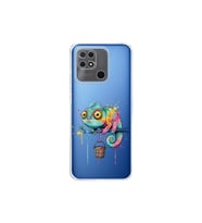 Redmi 10C ile Uyumlu Splash Bukalemun Tasarımlı Şeffaf Silikon Kılıf