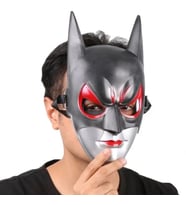 Northcity Kırmızı Gözlü Siyah Batman Maske - Lastikli Batgirl Maskesi 28x17 Cm