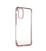 Galaxy A02S Kılıf İnce Köşeleri Renkli Şeffaf Silikon (Rose)