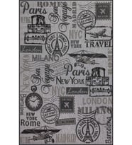 Eliana Home Baskılı, Yıkanabilir Kaymaz Taban Salon Halısı LNA1405 100x150 cm (Gri)