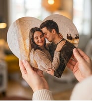 Kişiye Özel Fotoğraf Resimli Kalp Puzzle