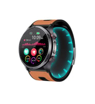 Spovan Electro Pro 2 Hava Basınçlı Tansiyon NFC Sesli Görüşme EKG Türkçe Akıllı Saat (Kahverengi-Siyah)
