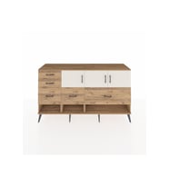 Kronos Konsol 3 Raflı 5 Çekmeceli 3 Kapaklı 176x59x99 Çam-Aytaşı/Çam