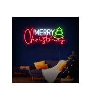 MERRY Christmas Yazılı ve Şekilli Neon Tabela