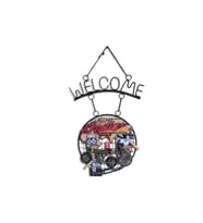 Dekoratif Metal Kapı Welcome Motosiklet Dekorlu Hediyelik