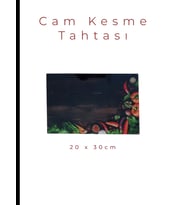 Cam Kesme Tahtası* Mutfak Tahtası Kare 20x30cm Biberli Domates Görünümlü