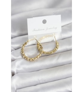 Pirinç Gold Renk Dorika Halka Kadın Küpe 5886 - HPSBYI6775-3346