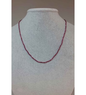 Lal (garnet - Granat ) Taşı 1.5mm Kolye (SABİT KLİPSLİ)