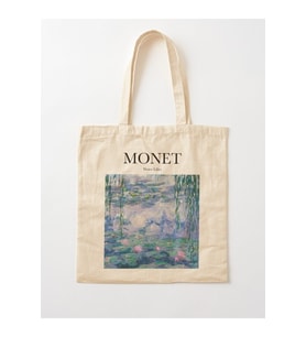 Bez Çanta Dünyası Monet - Zambaklar Baskılı Ham Bez