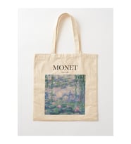 Bez Çanta Dünyası Monet - Zambaklar Baskılı Ham Bez