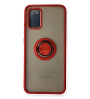 Northcity Samsung Galaxy A02S Uyumlu Kılıf Montreal Yüzüklü Silikon Kapak - Kırmızı