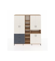 Hyperion Dolap 13 Raflı 3 Çekmeceli 6 Kapaklı 220x44x243 Çam-Aytaşı/Antrasit